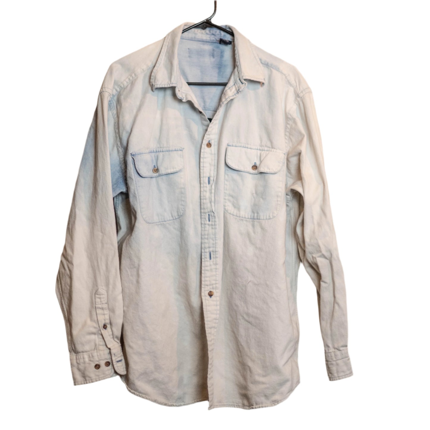 Bleach-Dyed Acid Wash Jean Flannel (Large)